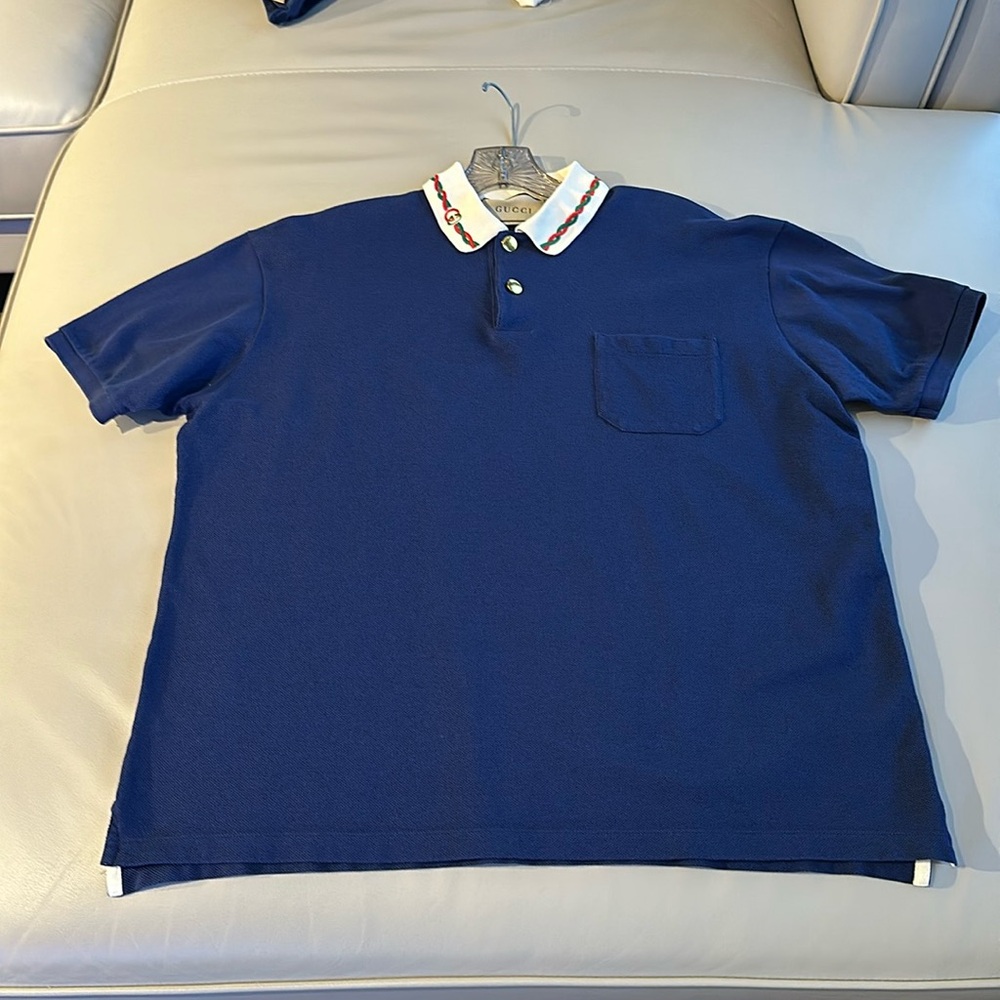 GUCCI STRETCH COTTON PIQUET POLO WITH EMBROIDERY- SIZE XXL